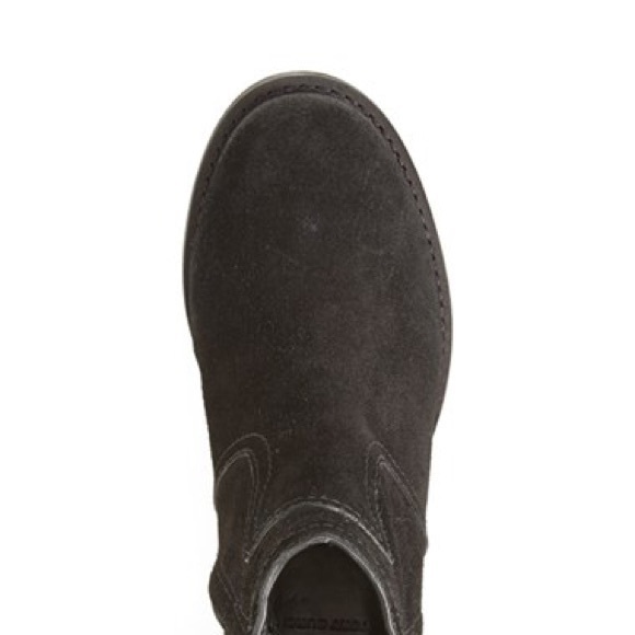 Tory Burch Black Eloise Flat Bootie Distressed Crosta Suede — Size 6 - Picture 3 of 12